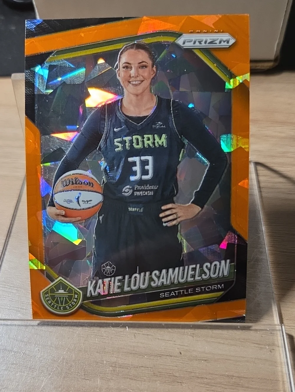 2025 Panini Prizm Katie-Lou Samuelson Seattle Storm Card with Yellow Accents